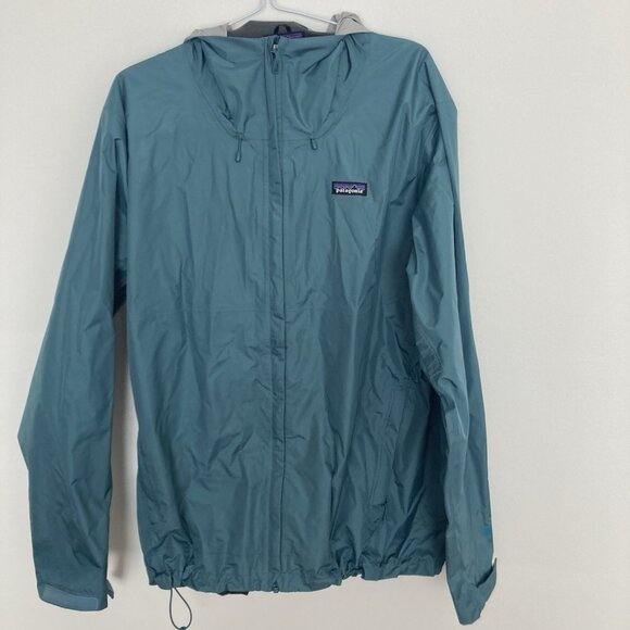 Patagonia Men’s Recycled Nylon Raincoat Teal Size 2XL - Picture 1 of 8